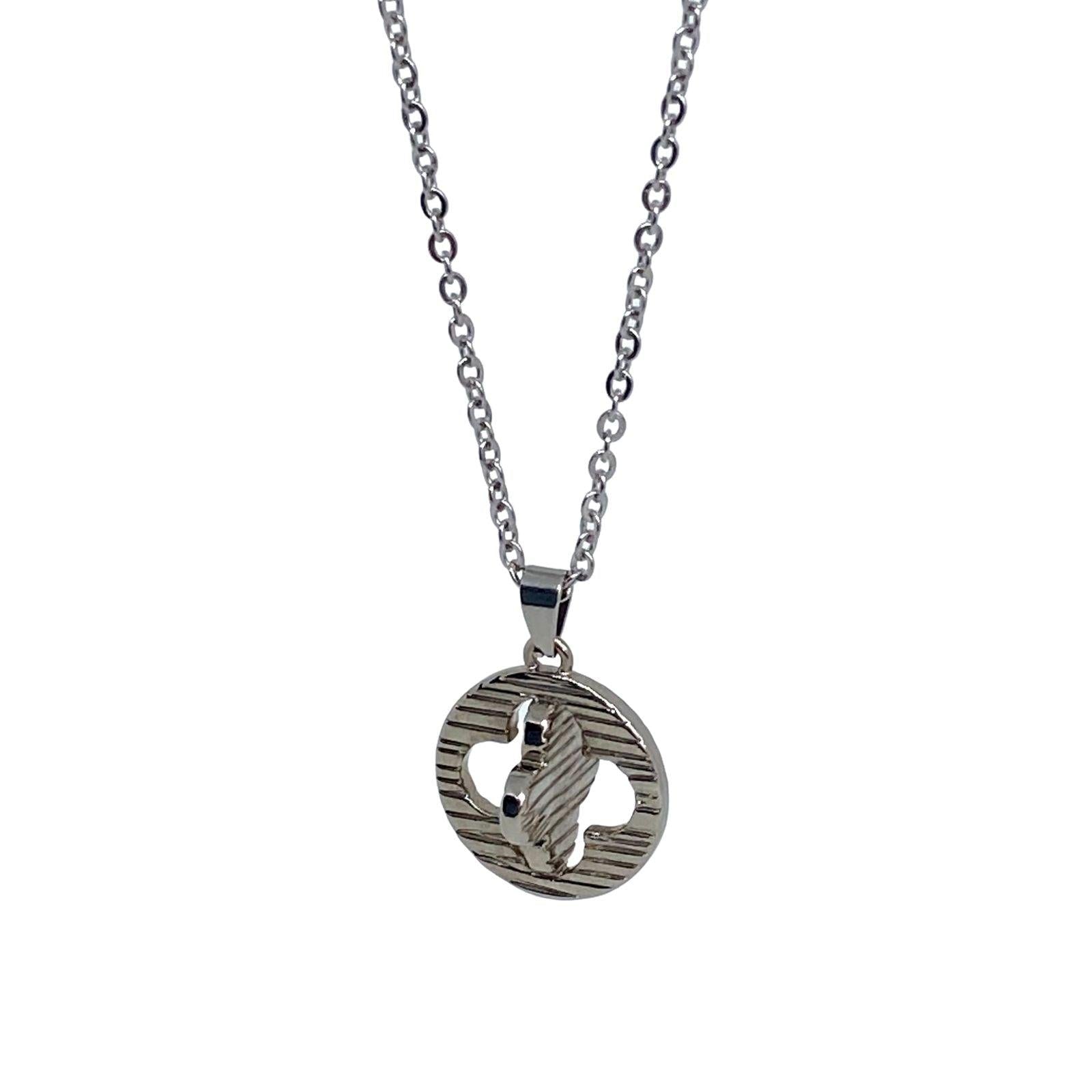 Authentic Louis Vuitton Round Silver Charm- Reworked Necklace - Boutique SecondLife