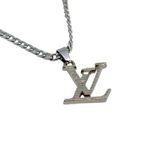 Load image into Gallery viewer, Authentic Louis Vuitton Logo Silver Charm- Reworked Necklace - Boutique SecondLife