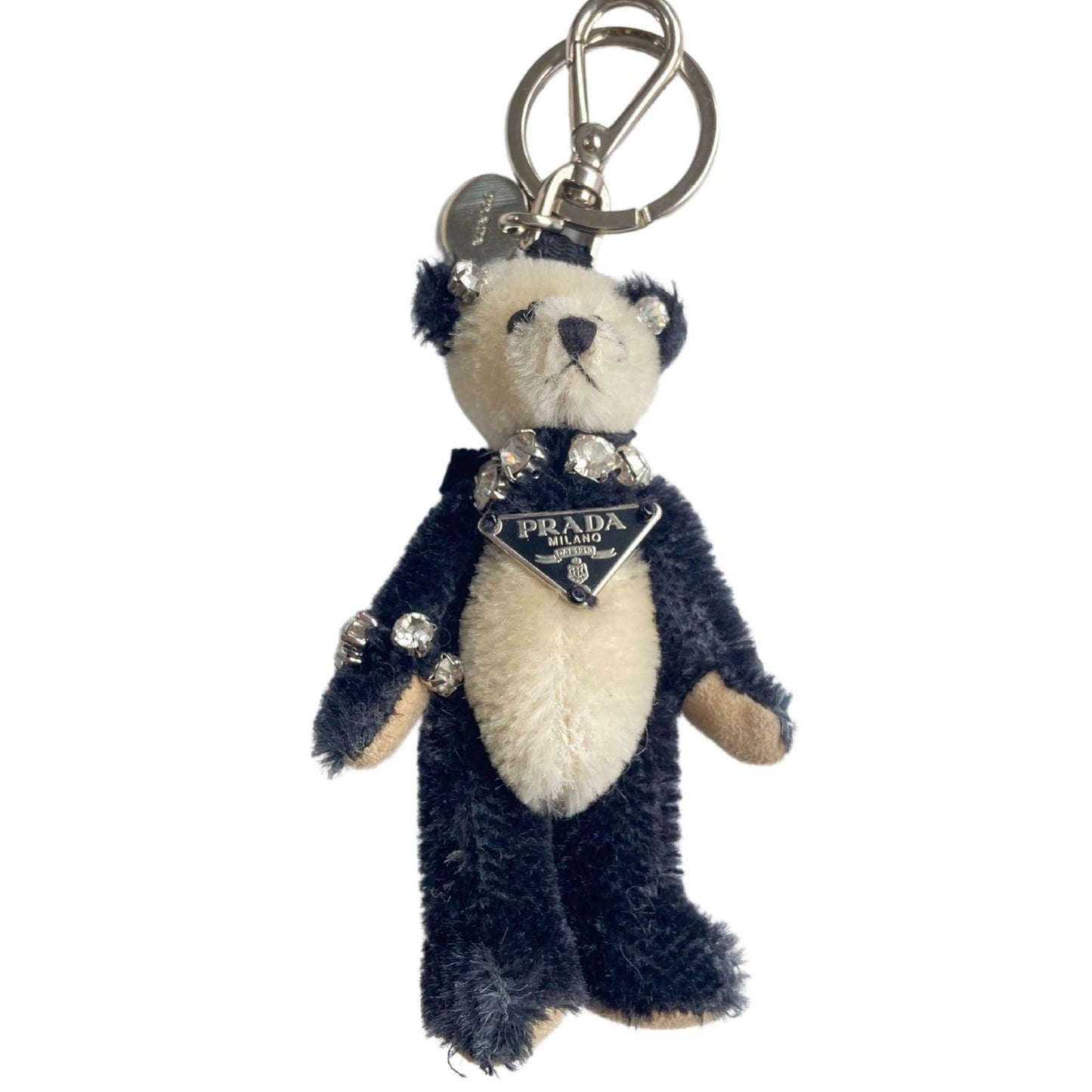 Repurposed Authentic Silver Prada Mini circle tag - Necklace - Boutique SecondLife