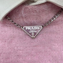 Load image into Gallery viewer, Repurposed Authentic Silver Prada Vermillon plaque tag - Necklace - Boutique SecondLife