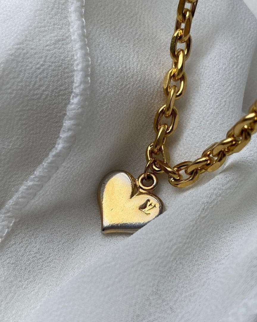 SALE! Authentic Louis Vuitton Heart Pendant Reworked Pendant - Boutique SecondLife
