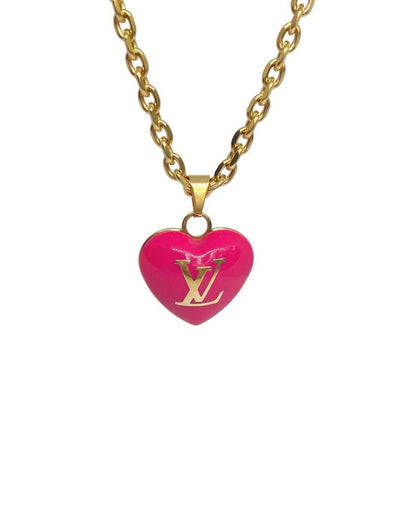 Authentic Louis Vuitton Pendant Big Coeur -Reworked Necklace - Boutique SecondLife