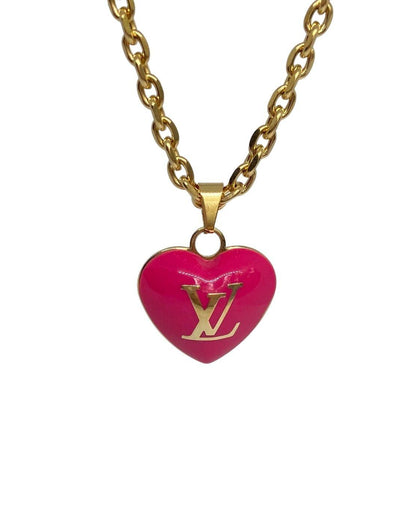 Authentic Louis Vuitton Pendant Big Coeur -Reworked Necklace - Boutique SecondLife