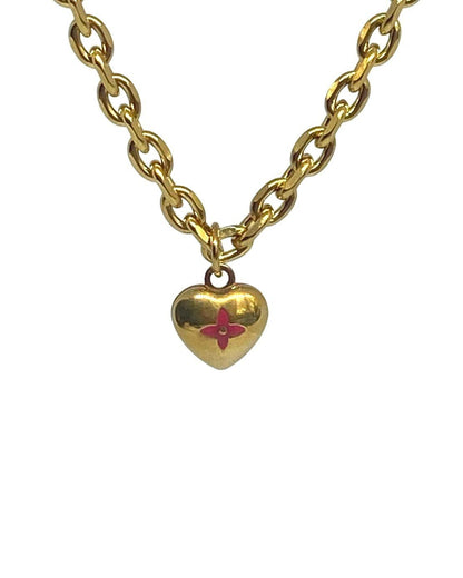 Authentic Louis Vuitton Pendant Mini Coeur -Reworked Necklace - Boutique SecondLife