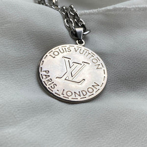 Authentic Louis Vuitton Coin Pendant  Reworked Silver 16 Necklace –  Serendipity Designs