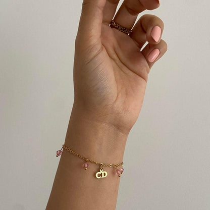 Authentic CD Dior pendant- Reworked Bracelet - Boutique SecondLife