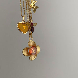 Authentic Louis Vuitton Pendant Flower-Reworked Necklace - Boutique SecondLife