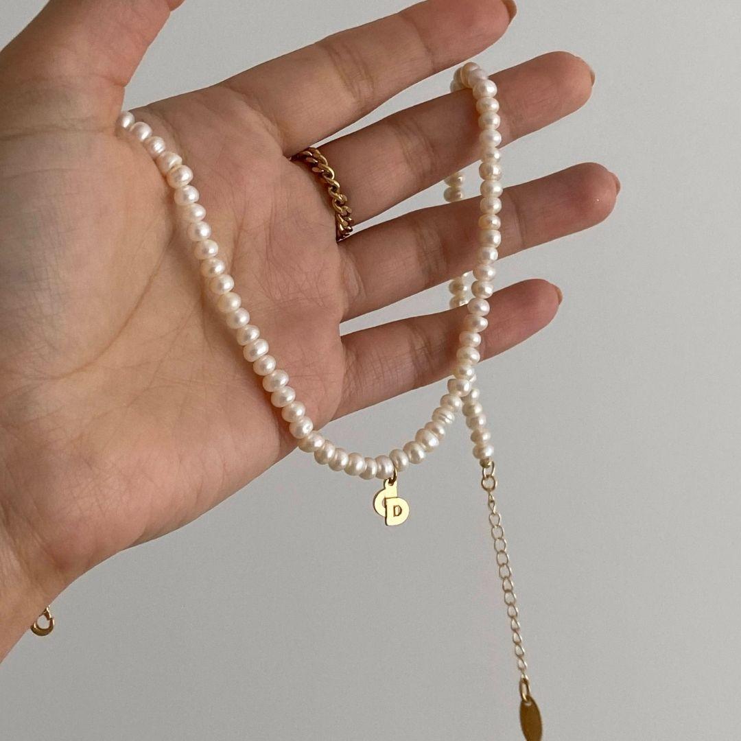Authentic Mini Dior pendant -Repurposed Pearl Necklace - Boutique SecondLife