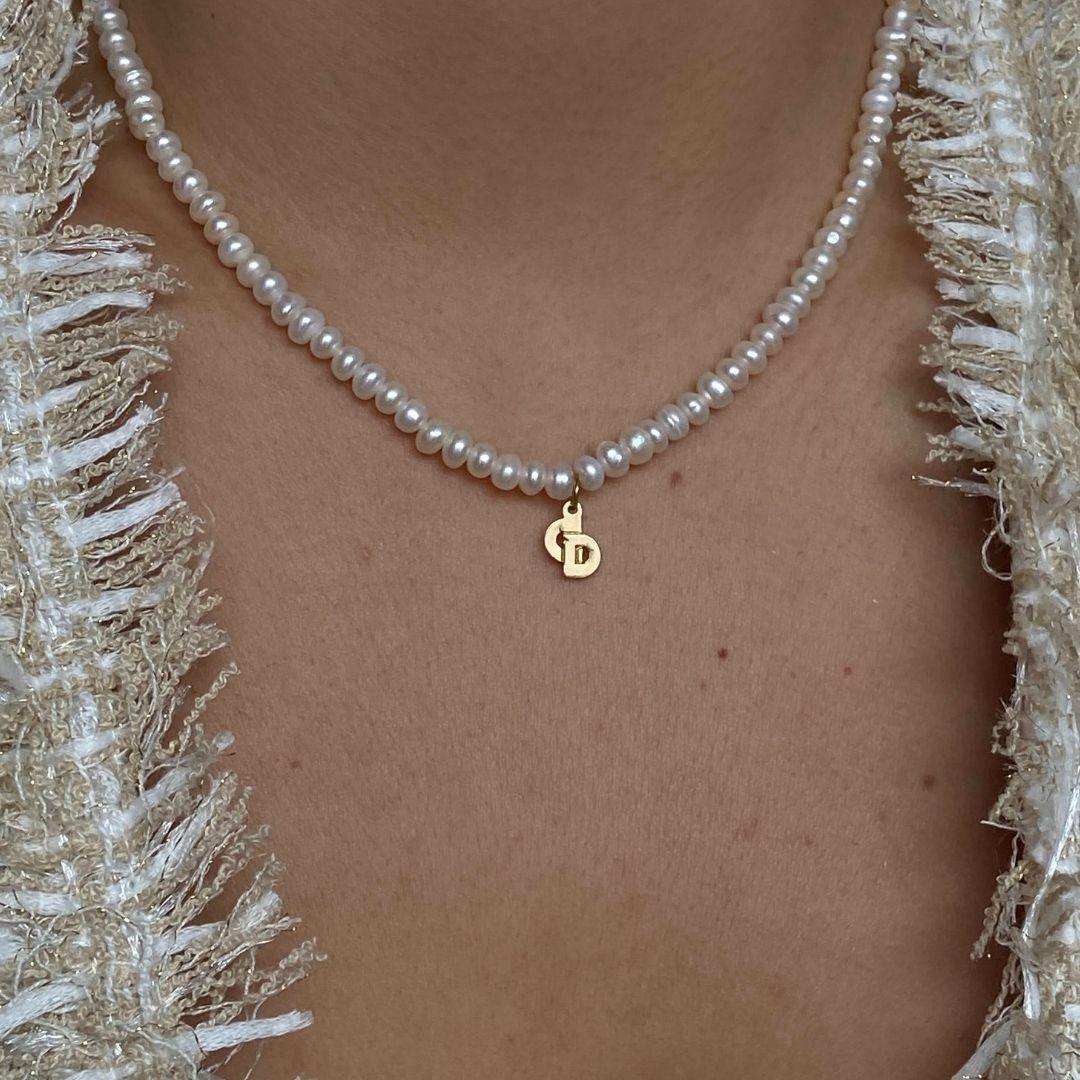 Authentic Mini Dior pendant -Repurposed Pearl Necklace - Boutique SecondLife