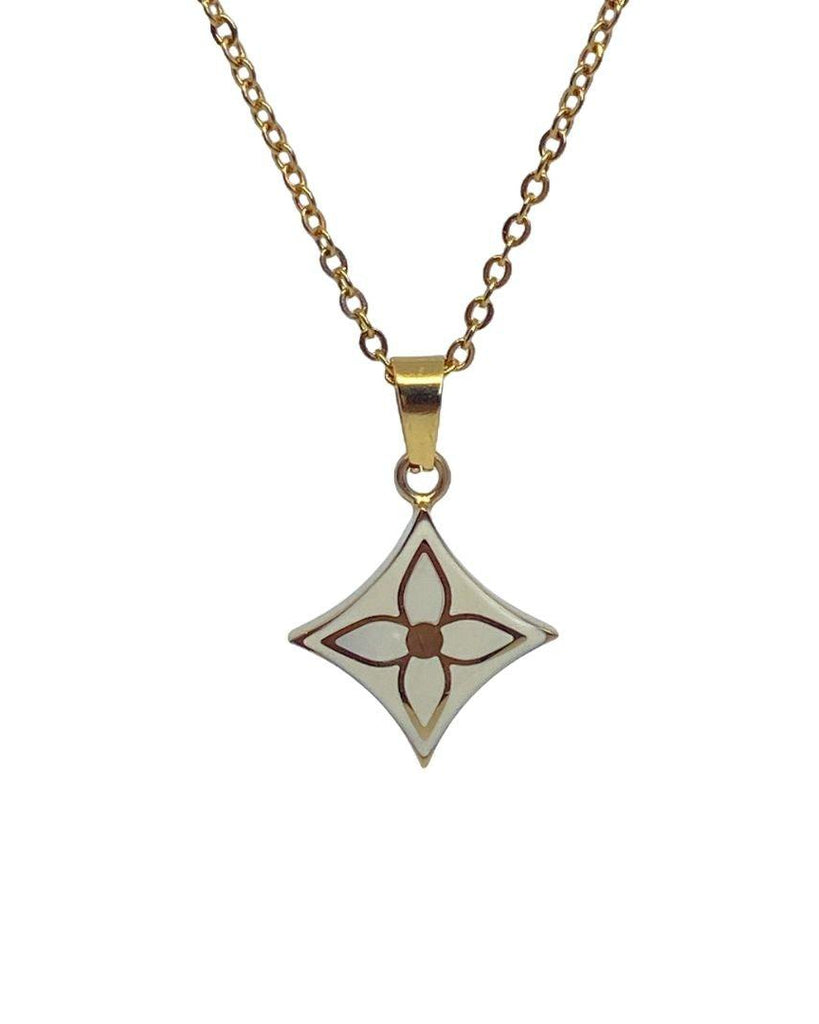Authentic Louis Vuitton White Pendant- Necklace - Boutique SecondLife