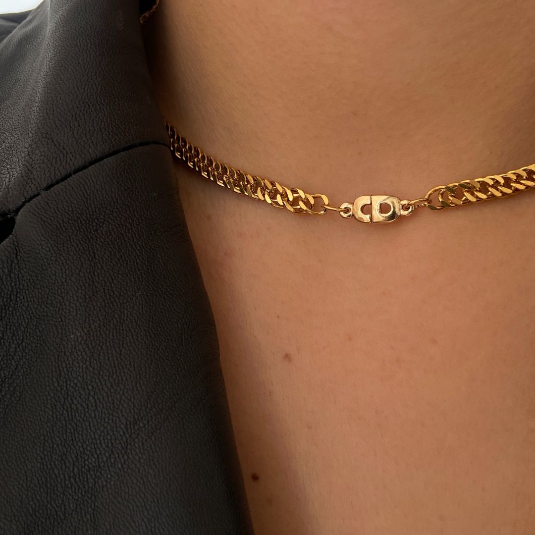Authentic Dior CD Pendant- Reworked Choker