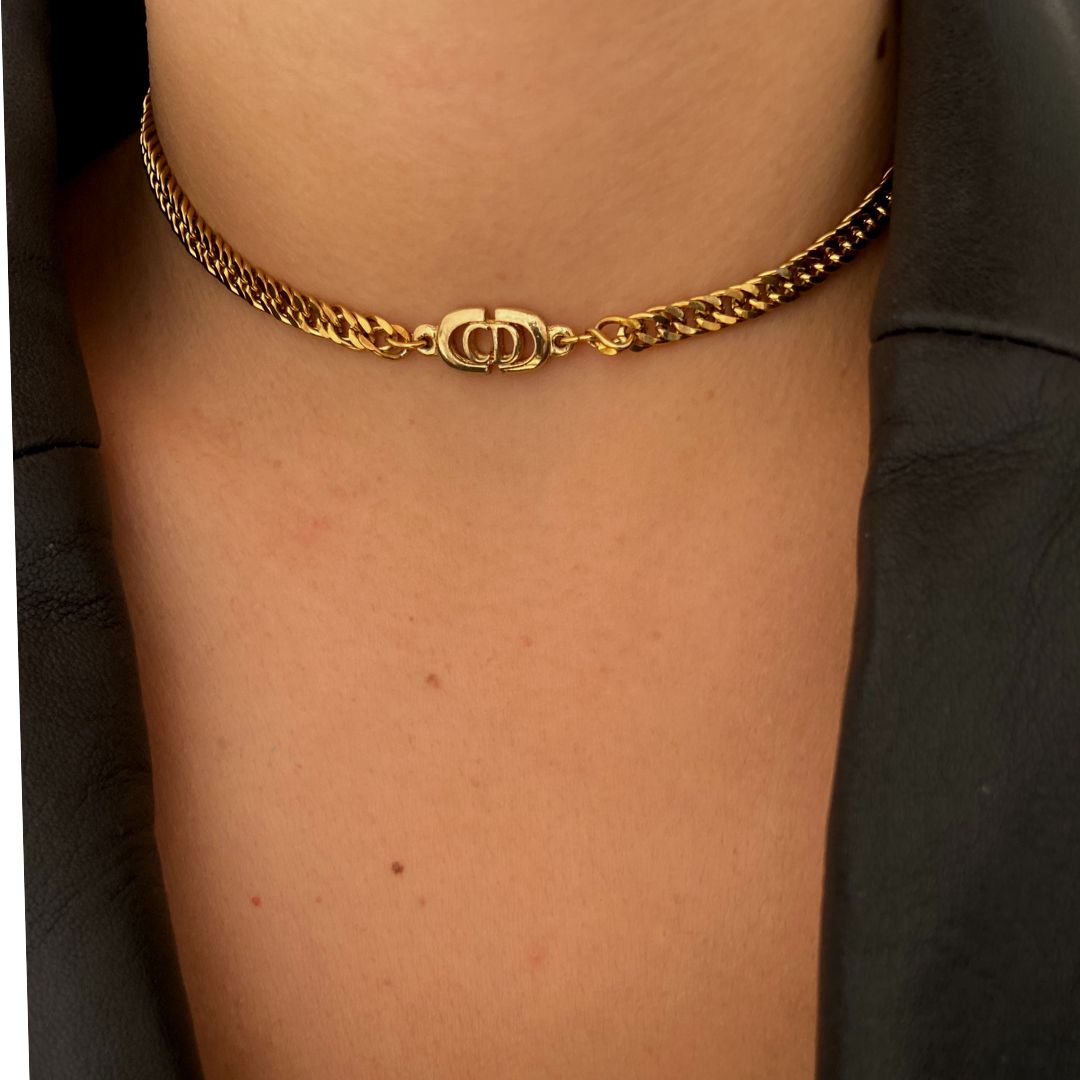 Authentic Dior CD Pendant- Reworked Choker