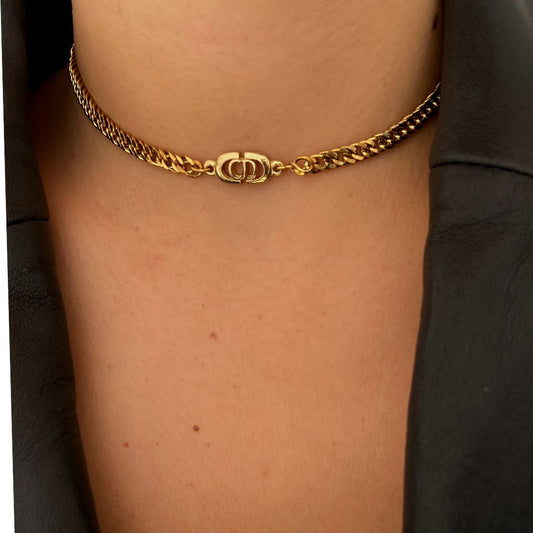 Authentic Dior CD Pendant- Reworked Choker