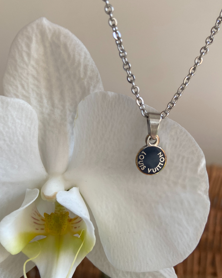 Authentic Louis Vuitton Blue Mini Pendant - Reworked Necklace