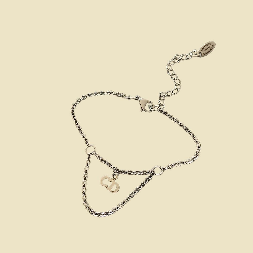 Authentic CD Dior Pendant  Reworked Bracelet