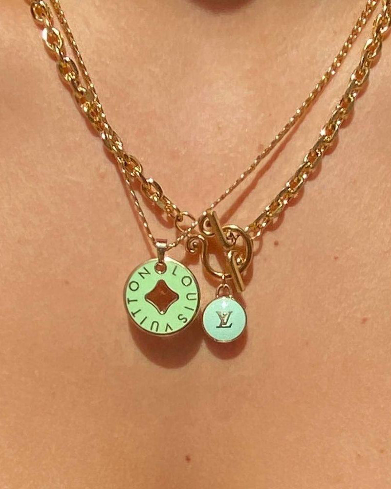 Authentic Louis Vuitton Logo Mint Pendant- Necklace Pastilles Pendant - Boutique SecondLife
