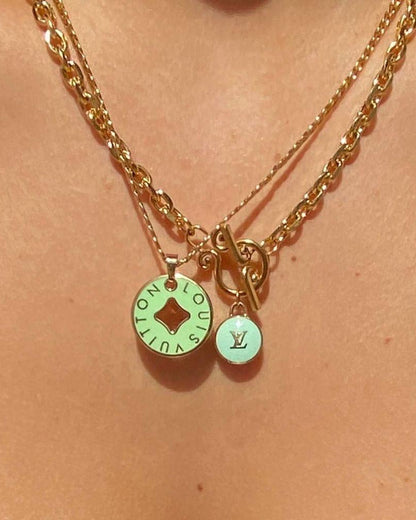 Authentic Louis Vuitton Logo Mint Pendant- Necklace Pastilles Pendant - Boutique SecondLife