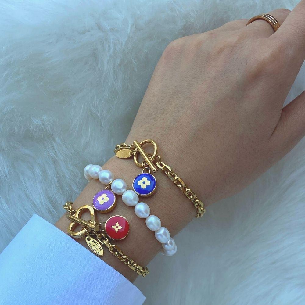 Authentic Louis Vuitton Blue Pendant  - Repurposed Bracelet - Boutique SecondLife