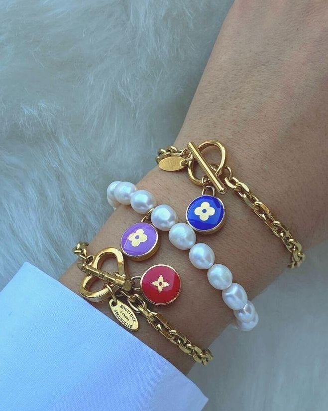 Authentic Louis Vuitton Pendant  - Repurposed Bracelet - Boutique SecondLife