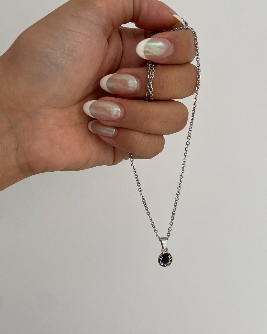 Authentic Louis Vuitton Blue Mini Pendant - Reworked Necklace