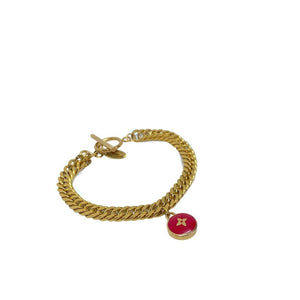 Authentic Louis Vuitton Red Pendant - Repurposed Bracelet - Boutique SecondLife