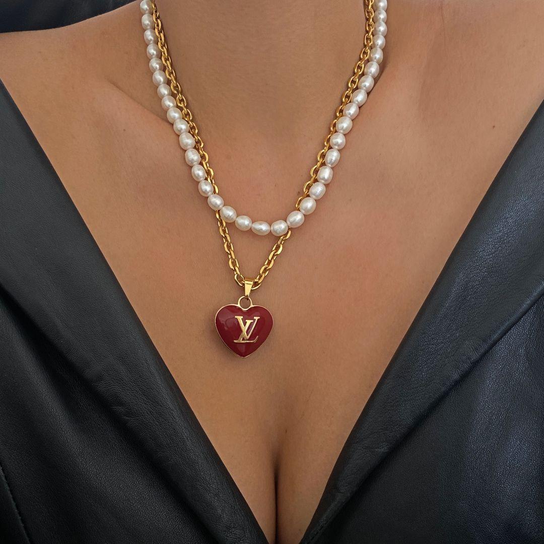 Authentic Louis Vuitton Heart Charm- Reworked Necklace - Boutique SecondLife