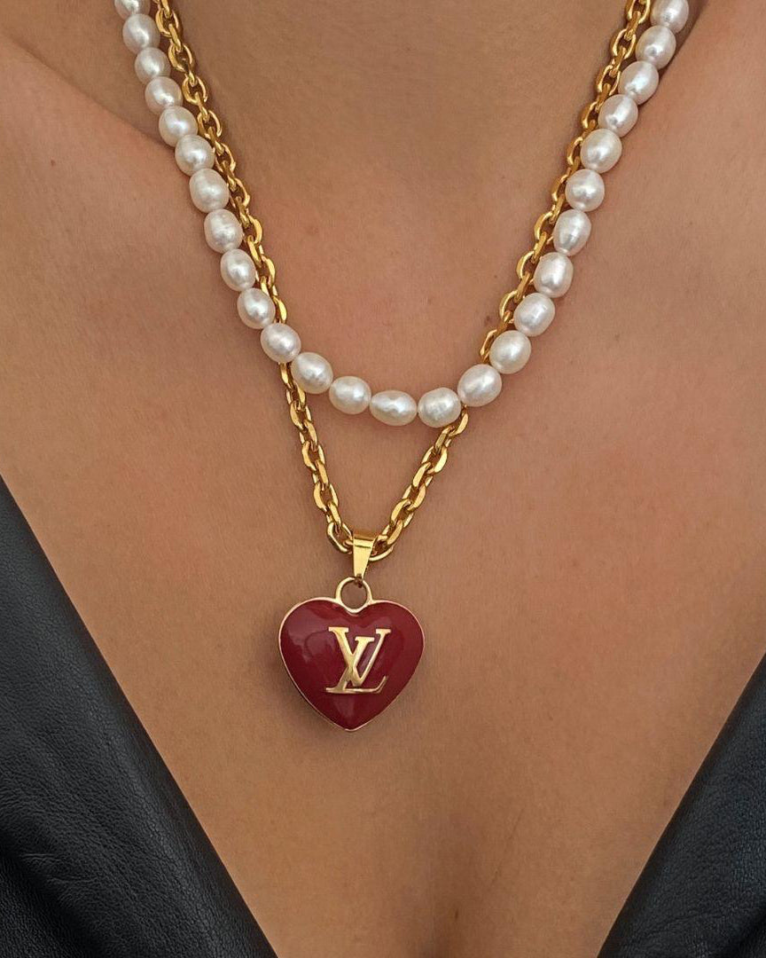 Authentic Louis Vuitton Heart Charm- Reworked Necklace - Boutique SecondLife