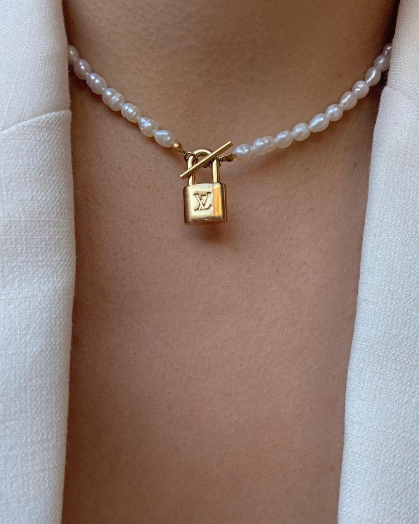 Authentic Louis Vuitton Padlock Pendant- Necklace - Boutique SecondLife