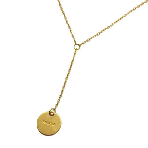 Repurposed Authentic Prada Mini circle tag -Y  Necklace - Boutique SecondLife