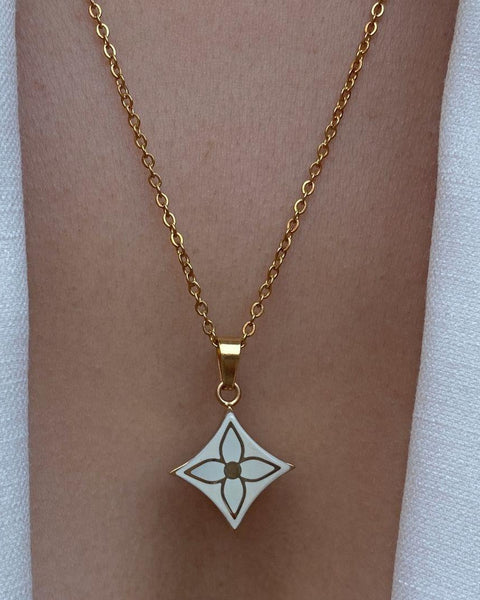 Authentic Louis Vuitton White Pendant- Necklace - Boutique SecondLife