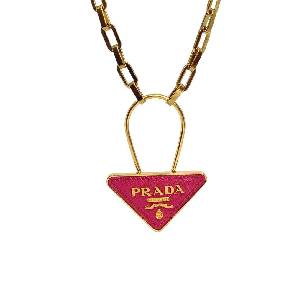 Prada enamel-logo Triangle Necklace - Farfetch