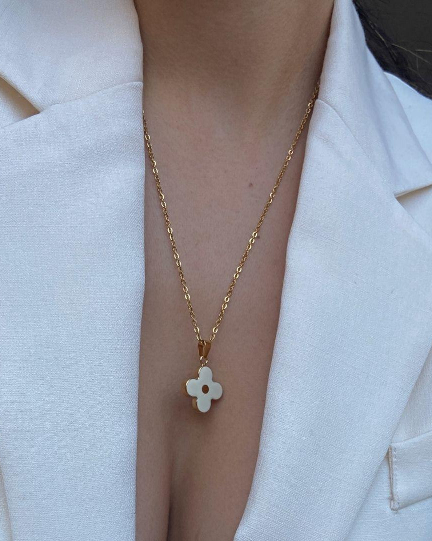 Authentic Louis Vuitton White Pendant- Necklace - Boutique SecondLife