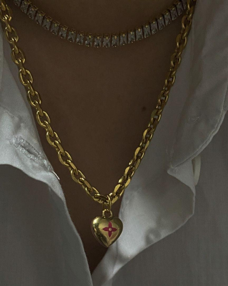 Authentic Louis Vuitton Pendant Mini Coeur -Reworked Necklace - Boutique SecondLife