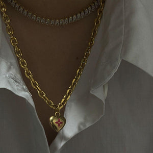 Authentic Louis Vuitton Pendant Mini Coeur -Reworked Necklace - Boutique SecondLife