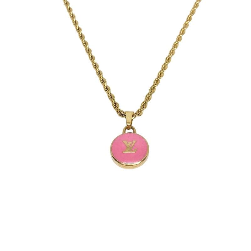 Authentic Louis Vuitton Rose Logo Pendant- Necklace - Boutique SecondLife