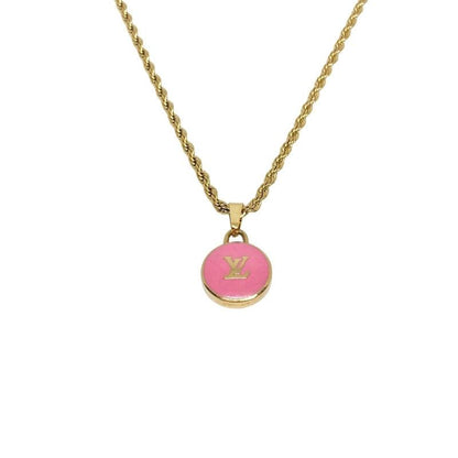 Authentic Louis Vuitton Rose Logo Pendant- Necklace - Boutique SecondLife