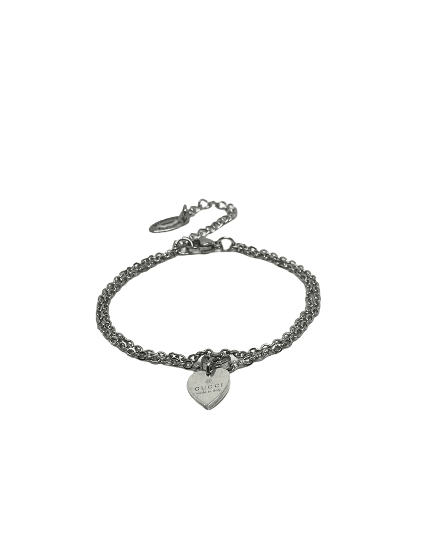 Authentic Gucci Pendant heart Repurposed Bracelet - Boutique SecondLife