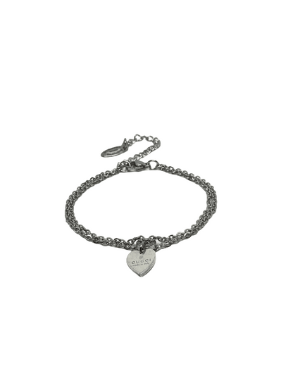 Authentic Gucci Pendant heart Repurposed Bracelet - Boutique SecondLife