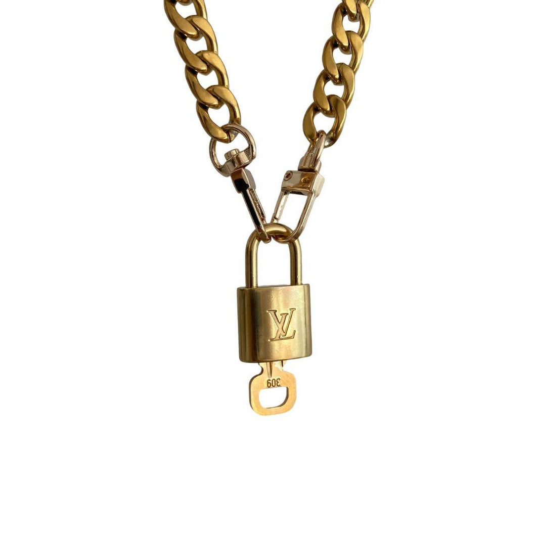 Vintage Louis Vuitton Chunky Link Gold Bracelet with Padlocks