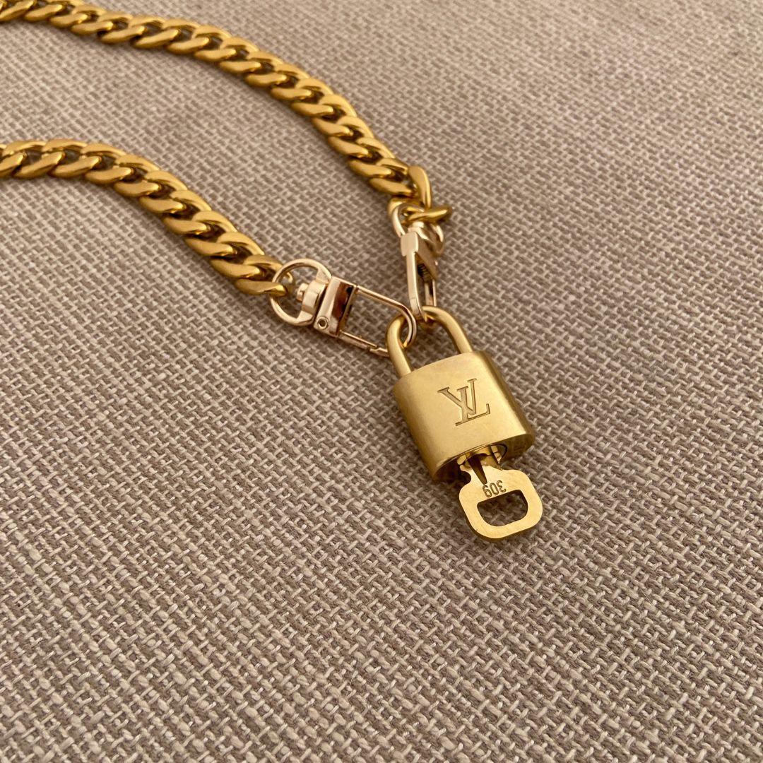 Authentic Louis Vuitton Padlock with Chunky Chain Necklace - Boutique SecondLife