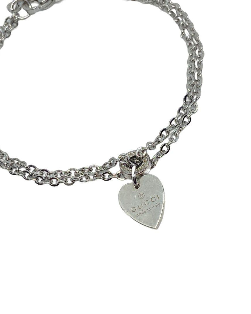 Authentic Gucci Pendant heart Repurposed Bracelet - Boutique SecondLife