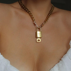 Authentic Louis Vuitton Padlock with Chunky Chain Necklace - Boutique SecondLife