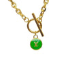Authentic Louis Vuitton Logo Green Pendant- Necklace Pastilles Pendant - Boutique SecondLife