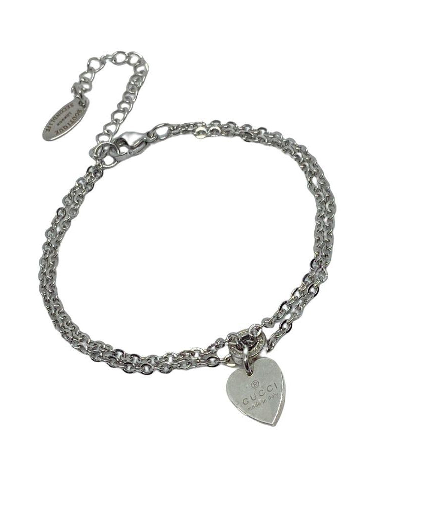 Authentic Gucci Pendant heart Repurposed Bracelet - Boutique SecondLife