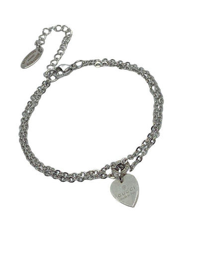 Authentic Gucci Pendant heart Repurposed Bracelet - Boutique SecondLife