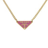 Repurposed Authentic Prada Pink tag - Necklace - Boutique SecondLife
