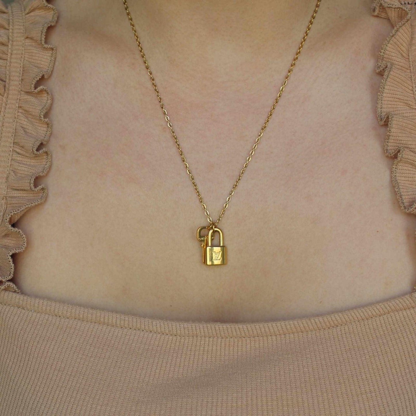 Authentic Louis Vuitton Padlock and Key Reworked Pendant - Boutique SecondLife