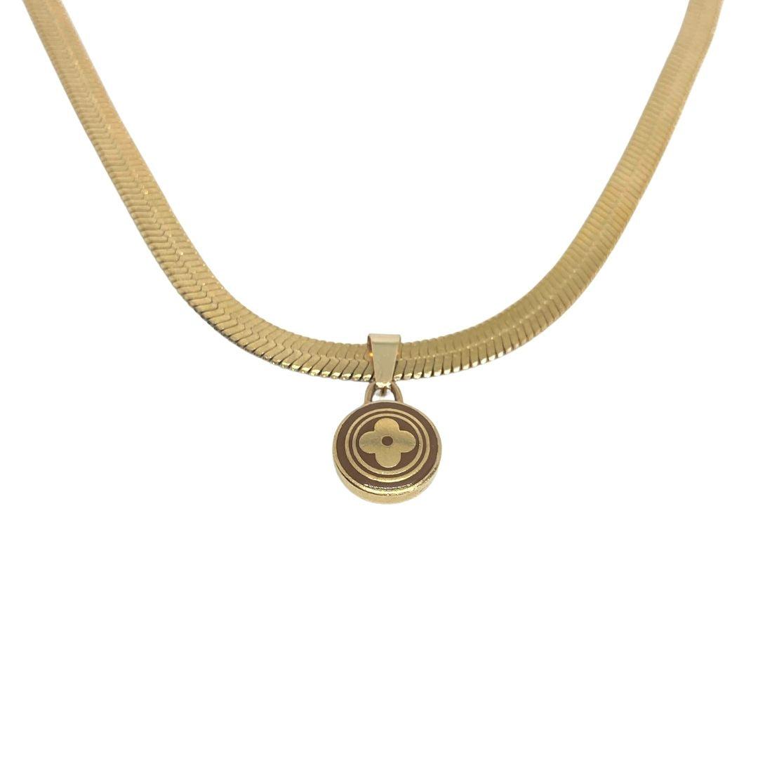 Authentic Louis Vuitton Pastilles Light Brown Pendant Necklace - Boutique SecondLife
