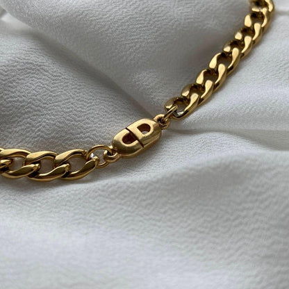 Authentic Mini Dior pendant -Repurposed Choker - Boutique SecondLife