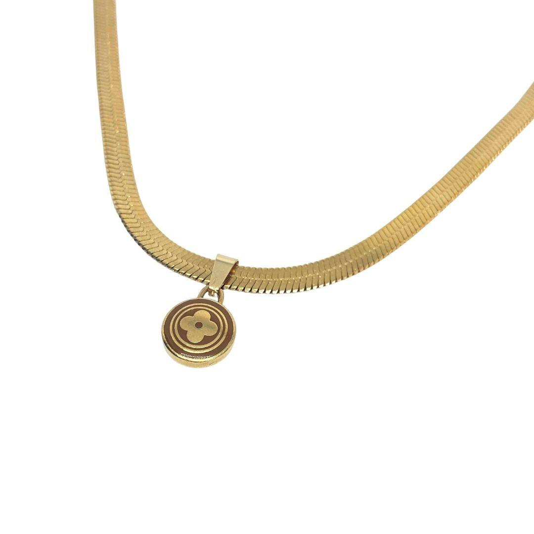 Authentic Louis Vuitton Pastilles Light Brown Pendant Necklace - Boutique SecondLife